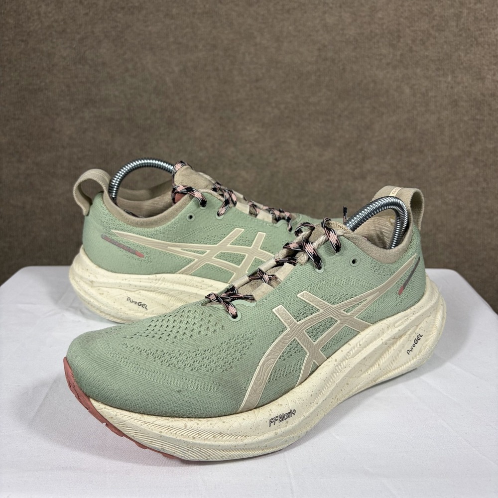 Asics Gel-Nimbus 26 TR 1012B653 Womens 9 Sneakers Green FF Blast+ Pure Gel Shoes